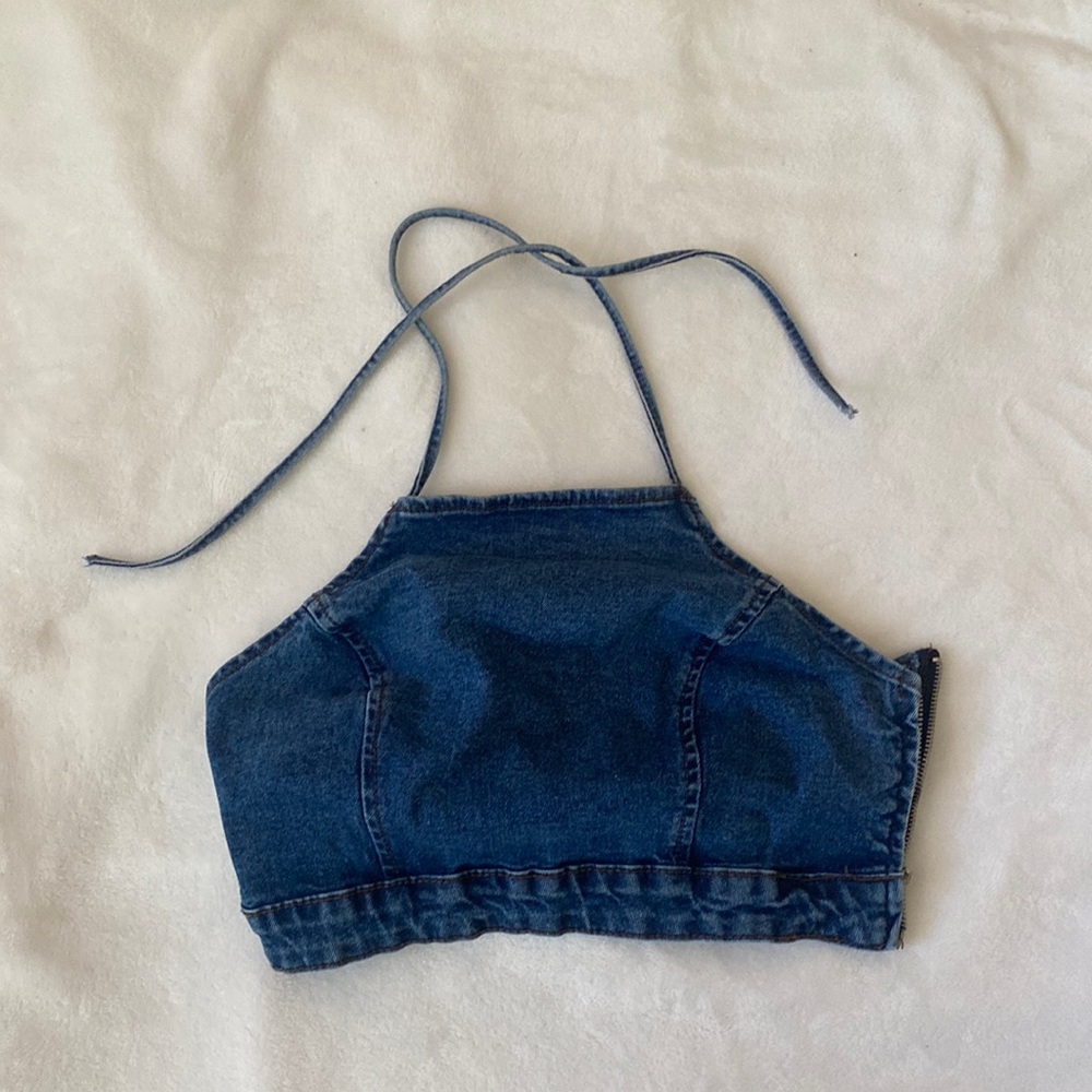 Denim halter top